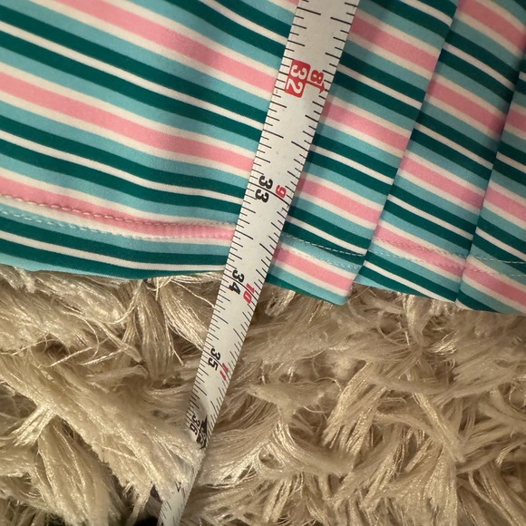 ✨ 🆕 Addison Bay Racquet Striped Print Crew Neck Sleeveless Pleated Active 👗✨ - Picture 12 of 15